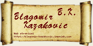 Blagomir Kazaković vizit kartica